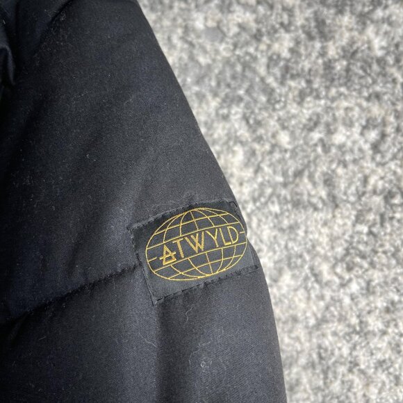 ATWYLD Jacket Womens Large Black Cropped Puffer Quilted Zip Front High Collar - Picture 6 of 8